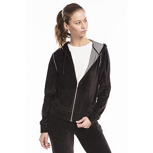 ladies velour zip hoodie