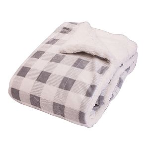 Sutterwood - Deluxe Micro Mink Sherpa Plaid Blanket