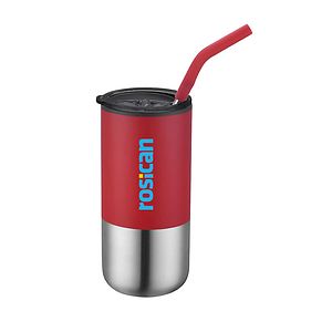BRAZOS - 16 OZ DOUBLE WALL TUMBLER WITH STRAW