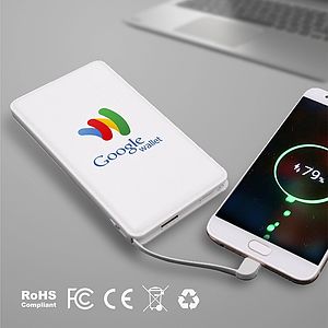 Davis - 10000 mAh Portable Power Bank With Cable