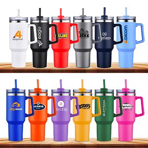 THE HIDRATOR - 40 oz. S/S TRAVEL MUG WITH HANDLE AND STRAW