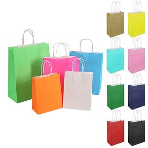 Large Size Kraft Paper Shopper Tote bags(10 1/4"* 4 3/4"* 13")