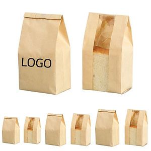 Medium Natural Kraft Paper Food Bag W/ Windows