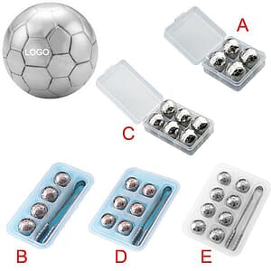 6 Pcs Football Stainless Steel Ice Cube set