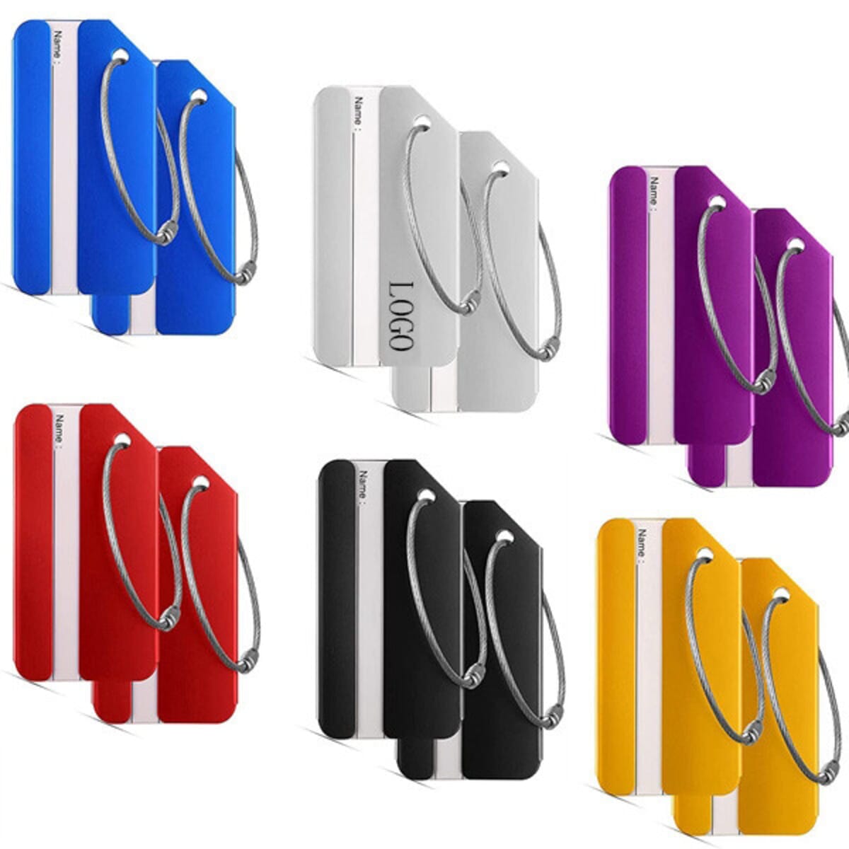 Luggage Tag W/ Stainless Steel Keyring