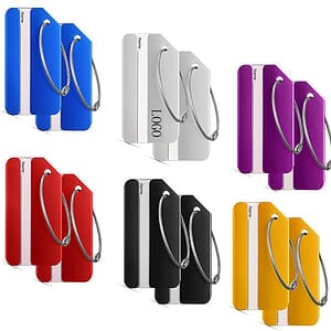 Luggage Tag W/ Stainless Steel Keyring