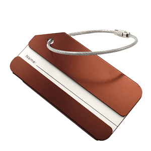 Luggage Tag W/ Stainless Steel Keyring
