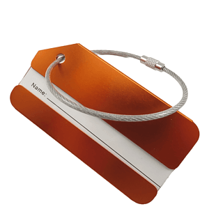 Luggage Tag W/ Stainless Steel Keyring
