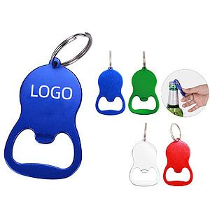 Gourd Shape Metal Bottle Opener W/ Keychain