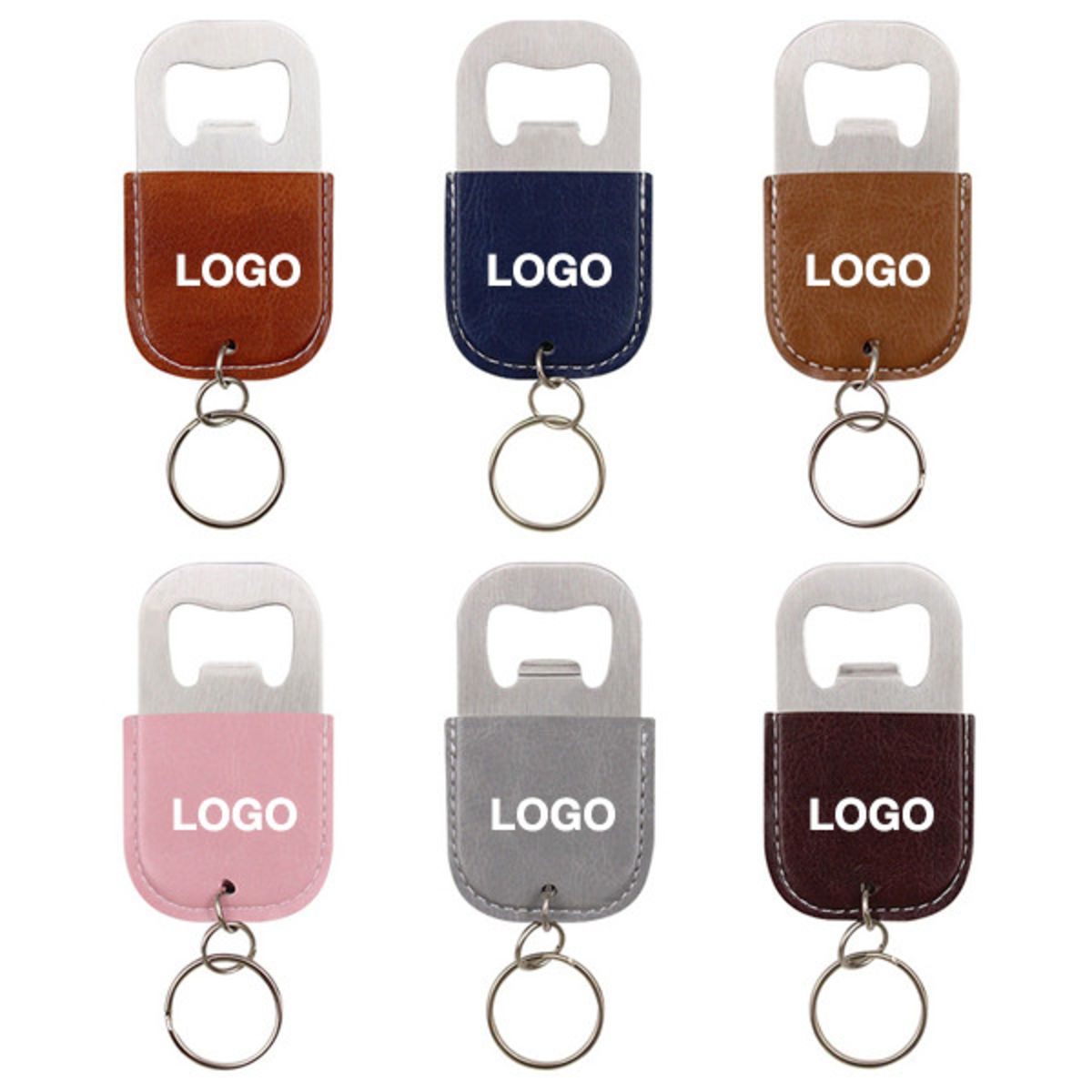 Leather Bottle Opener W/ Keyring