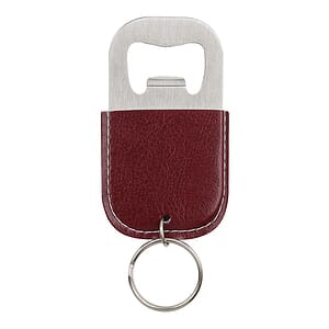 Leather Bottle Opener W/ Keyring
