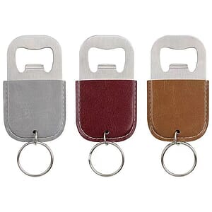Leather Bottle Opener W/ Keyring