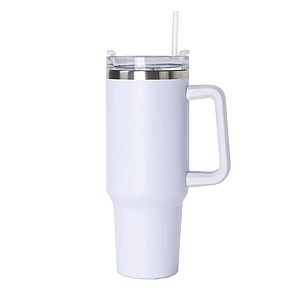 40 oz Vacuum Tumbler W/ Handle and Straw
