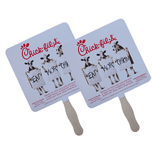 Custom Paper Fans W/ Wooden Handle