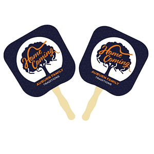 Custom Paper Fans W/ Wooden Handle