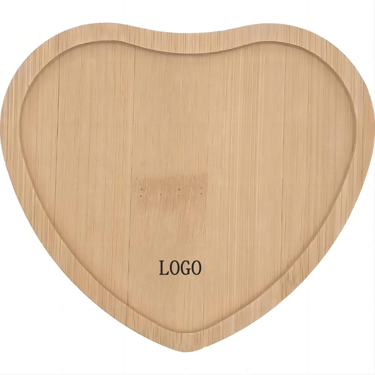 4 Inch Natural Wood Heart Shape Tea Coaster
