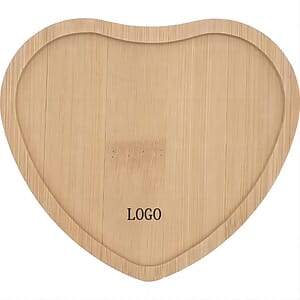 4 Inch Natural Wood Heart Shape Tea Coaster