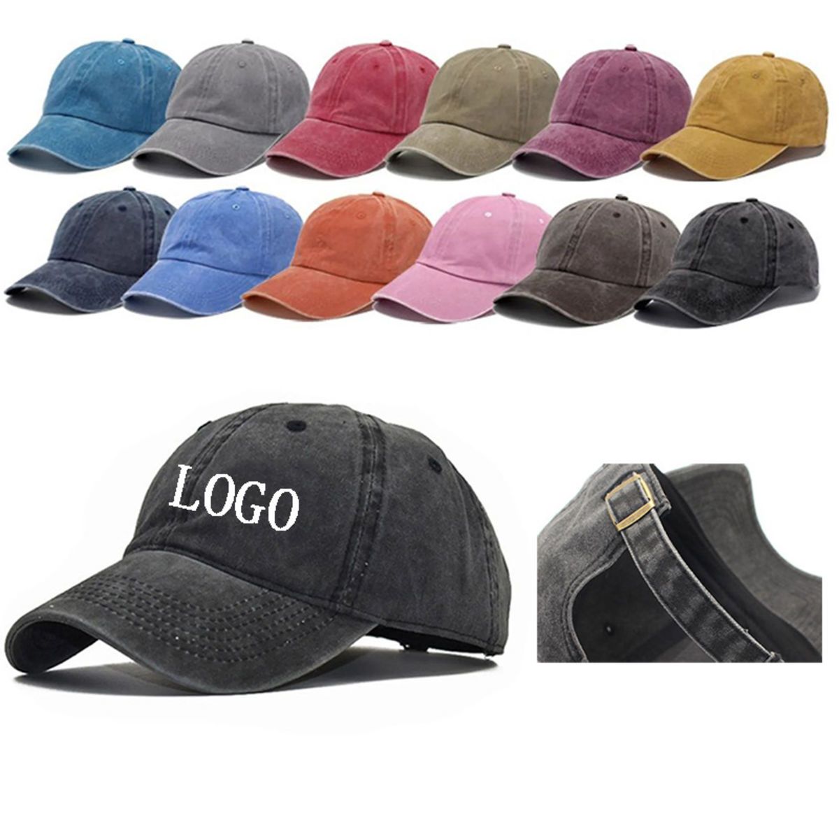 6 Panel Structured Washed Baseball Cap