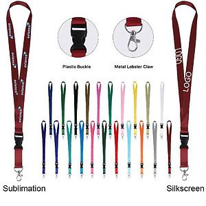 3/4" Polyester Lanyard W/ Lobster Clip & Plastic Buckle (Sublimation)