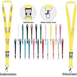3/4" Polyester Lanyard W/ Lobster Claw and Metal Buckle (Sublimation)