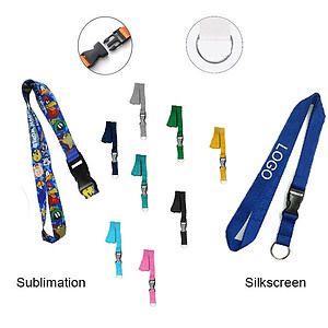 3/4" Polyester Lanyard W/ Split Ring and Buckle (Sublimation)