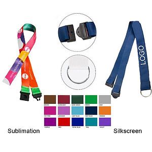 3/4" Polyester Lanyard W/ Metal Oval Hook (Sublimation)