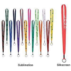 3/4" Polyester Lanyard W/ Metal Key Ring and Crimp (Sublimation)