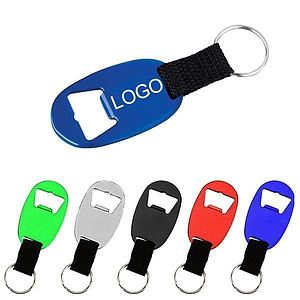 Oval Shaped Beer Bottle Opener W/ Keychain