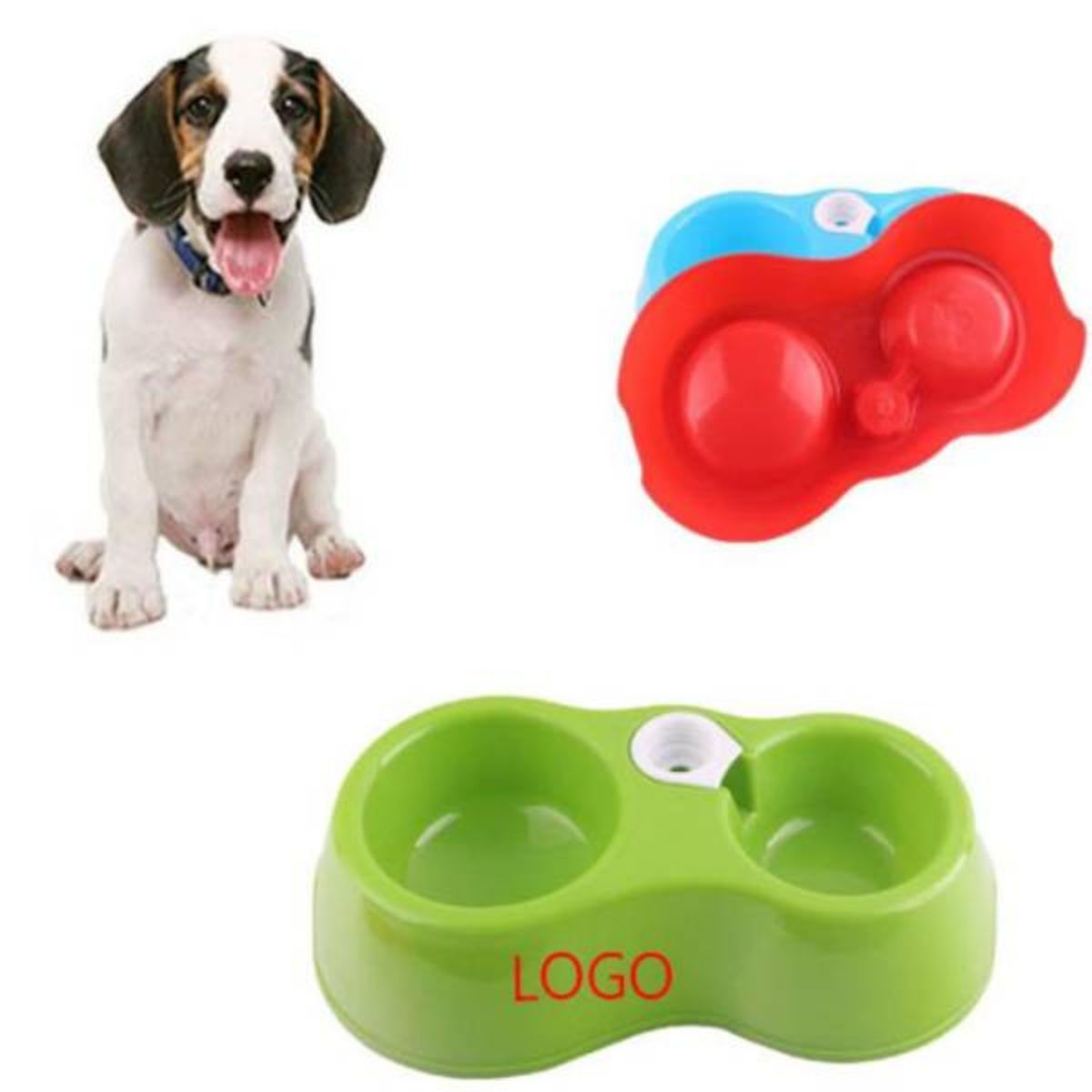 Double Drinking Food Pet Bowl