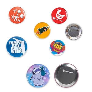 3 1/8" Dia Round Button Badge W/ Safety Pin Back