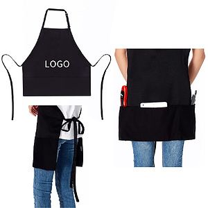 Adjustable Bib Kitchen Cooking Aprons W/ Three-section Pocket