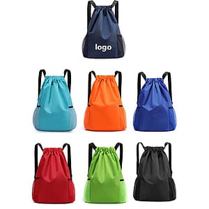Small Drawstring Backpack W/ Double Mesh pockets