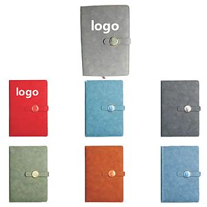 Leather Notebook W/ Gold Button
