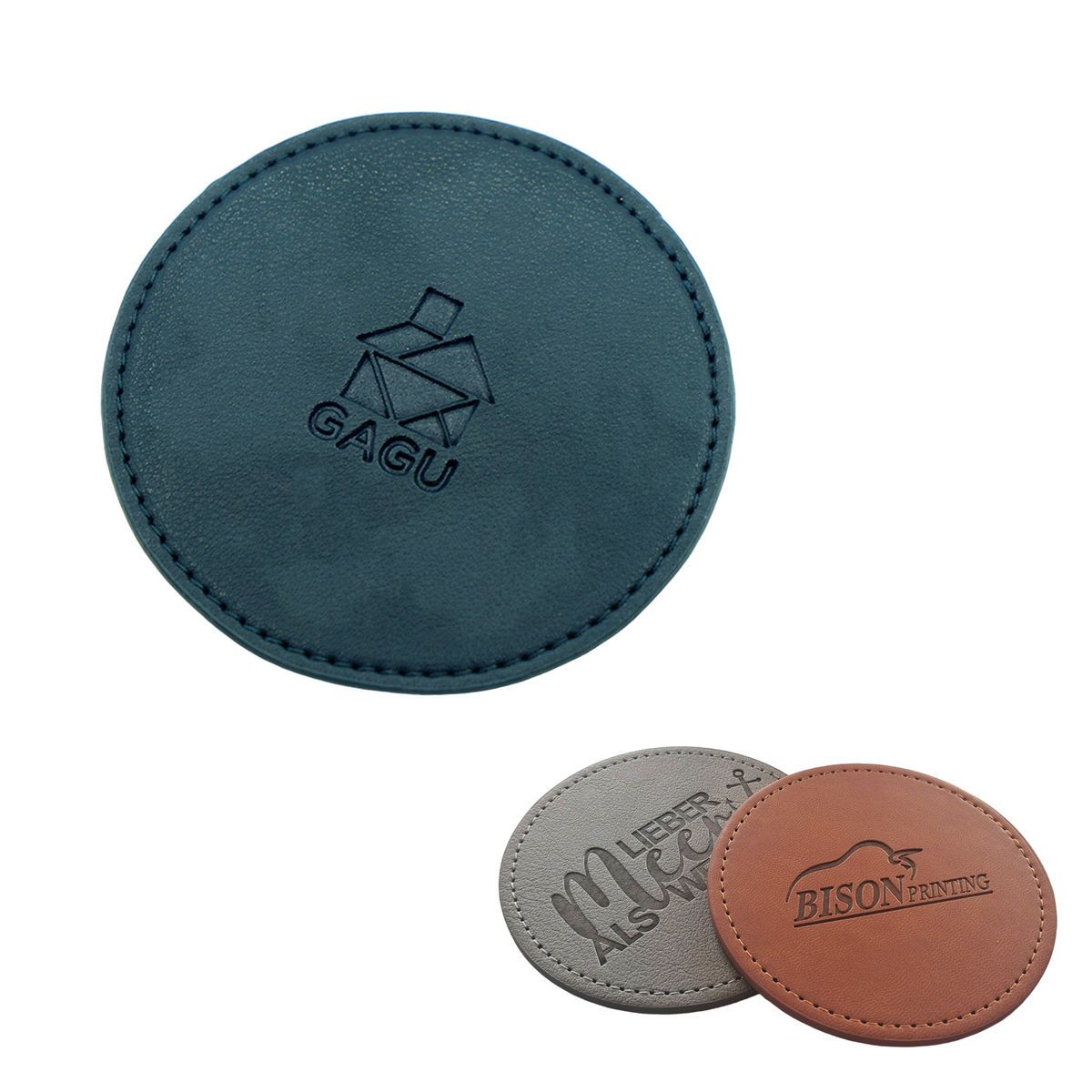 4 1/8" D Round PU Coaster