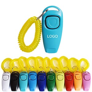2 in 1 Clicker Whistle W/ Ring & Coil Wristband