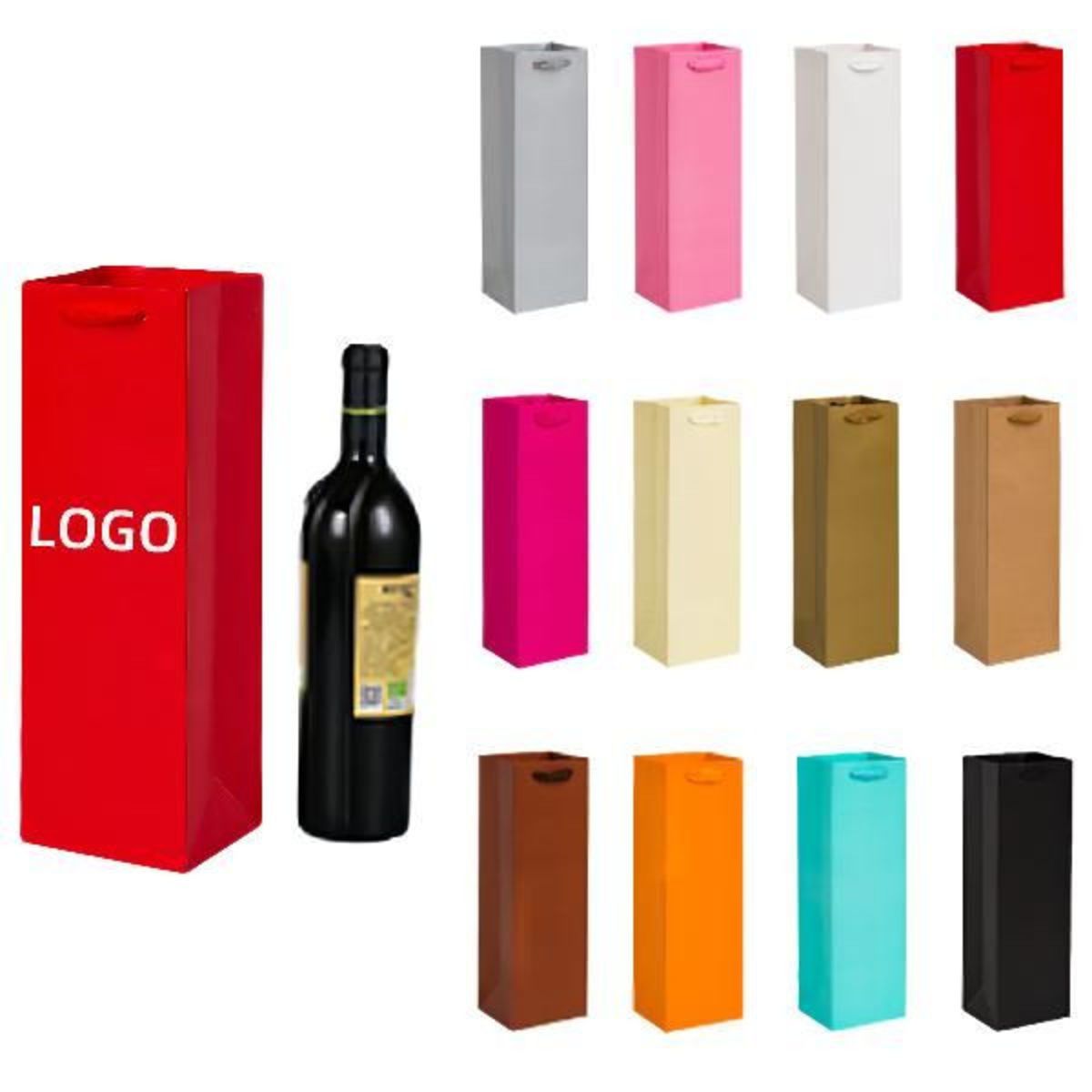 Single Paper Wine Bottle Tote Bag