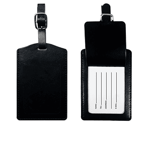 Leather Luggage Tag W/ Flip Open Window