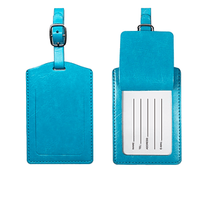 Leather Luggage Tag W/ Flip Open Window