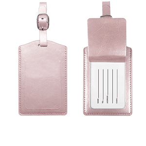 Leather Luggage Tag W/ Flip Open Window