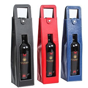 Single Vegan Leather Wine Bag