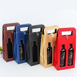 Dual Vegan Leather Wine Bag