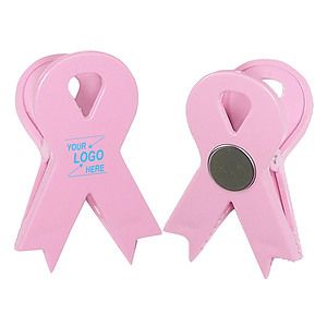 Pink Ribbon Magnetic Memo Clip Holder