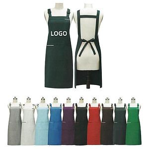 Serge Kitchen Aprons W Shoulder Support Strap  2 Pockets