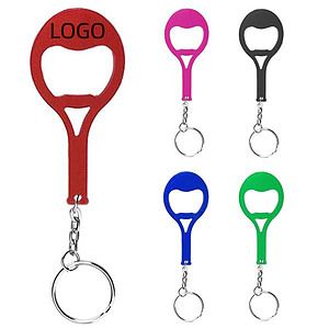 Tennis Racket Shaped Bottle Opener W/ Keyring