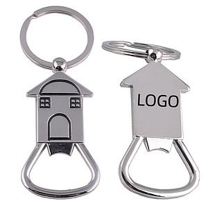 House Shaped Bottle Opener W/ Keyring