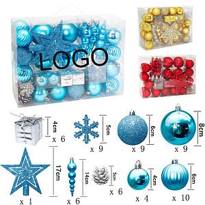 60 Pcs Shatterproof Christmas Ornament Set