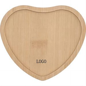 4 Inch Natural Wood Heart Shape Tea Coaster