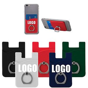 Silicone Phone Wallet W Metal Ring Holde