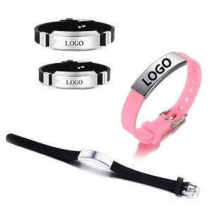 Silicone Bracelet With Metal Plate