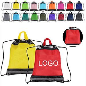 210D Reflective Drawstring Bag W/ Grommets